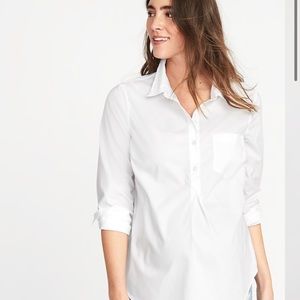 NWT Old Navy maternity popover shirt, white, M